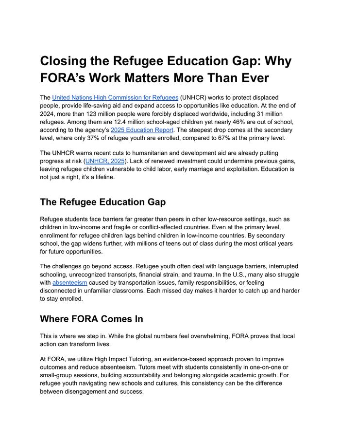Closing the Refugee Education Gap article preview